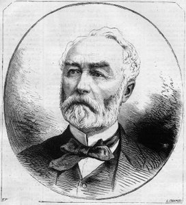 Portrét Pierra Frederica Doriana (1814-1873), francouzského politika, ministra veřejných prací za Třetí republiky v roce 1870. Rytina v „“ Le Monde Illustré““ č. 707 z 29. října od French School
