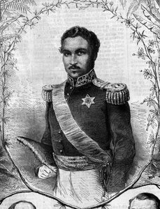 Portrét Radamy II (1829-1863), krále Madagaskaru. Rytina v „“ Le Monde Illustré““ č. 268 z 31. května 1862. od French School