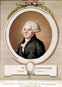 Portrét Robespierra (rytina) - Portrét Maximiliena Robespierra v medailonu v sérii des portraits des deputes na Assemblee Nationale konaném ve Versailles dne 4.5.1789 od French School