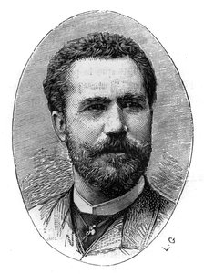 Portrét Sebastiana Juliana Gayarra Garjona (1844-1890), španělského tenoristy. Gravírování v „“ The Illustrated World““, 20. března od French School