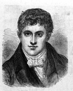 Portrét sira Humphryho Davyho (1778 - 1829), britského chemika a fyzika - v „“ Album of Science; věhlasní vědci; Velké objevy “”” 1896. od French School