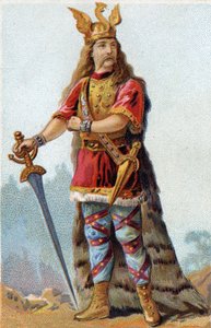 Portrét Vercingetorixe (72-46 př.nl), krále Galů. Chromolitografie kolem roku 1890. od French School