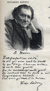 Portrét viktoriánského Sardoua (1831-1908), dramatika, v „Le Petit Parisien““ od French School