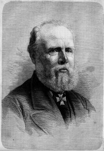Portrét Williama III (1817-1890), krále Holandska. Rytina v „“ Le Monde Illustré““ č. 1139 z 25. ledna od French School