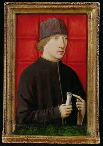 Portrét muže držícího svitek, c.1480-1510 od French School