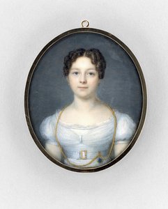 Portrét ženy, kolem roku 1819 (akvarel na slonovině od French School