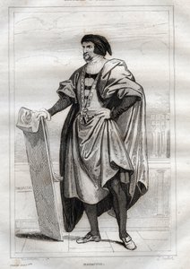 Portrét italského malíře Masaccia (Tommaso di Giovanni Cassai) (1401-1428) - rytina z „“Itálie malebné“ - Historická a popisná malba Itálie od M. de Norvinse, Ch. Nodier 1834-1836. od French School