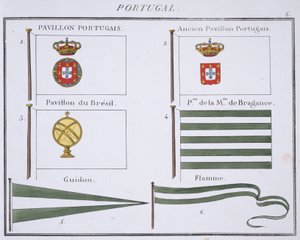 Portugalské vlajky, z francouzské knihy vlajek, c.1819 od French School