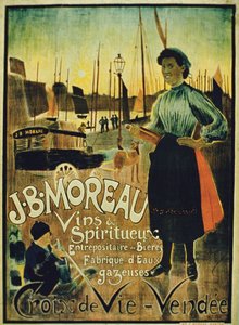 Plakátová reklama Croix de Vie, výrobce J.B. Moreau, Vendee