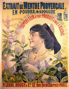 Plakátová reklama Extract de Menthe Provencale French digestiv