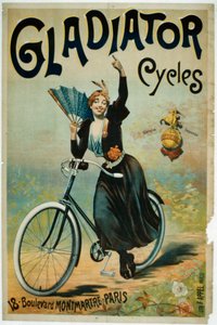 Plakátová reklama Gladiator Cycles, Boulevard Montmartre, Paříž