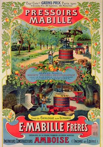 Plakátová reklama Pressoirs Mabille, na výstavě Universelle, Paříž, 1900