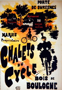 Plakát inzerující Chalets du Cycle, Bois de Boulogne, poblíž Porte de Suresnes od French School