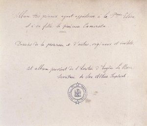 Vzácné album, které patřilo princezně Elise a její dceři Cameratě (inkoust na papíře) od French School
