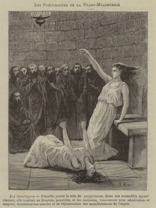 Předchůdci svobodného zednářství: Gnostici (rytina) od French School