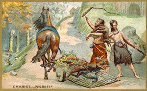 Primitivní vůz (chromolitho) od French School