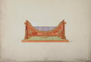 Postel princezny Elisas z paláce Baciocchi v Bologni, cca 1900-20 od French School