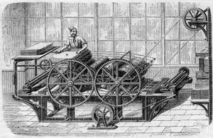 Tisk novin: mechanický lis pro tisk tiskovin od French School