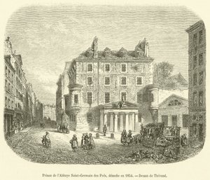 Vězení opatství Saint-Germain des Pres, zbořeno v roce 1854 (rytina) od French School