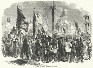 Vyhlášení římské republiky, Itálie, 9. února 1849 od French School