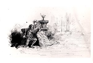 Produkční brožura pro Ruy Blas (1838) od Victora Huga (1802-85), 1880 (pero a inkoust na papíře) od French School