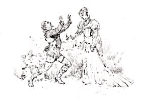 Produkční brožura pro Ruy Blas (1838) od Victora Huga (1802-85), 1880 (pero a inkoust na papíře) od French School