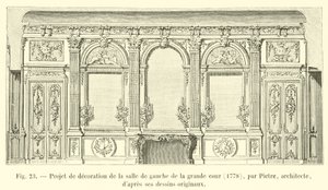 Projekt na výzdobu levého pokoje velkého nádvoří, 1778, architekt Pietre, z jeho původních kreseb od French School