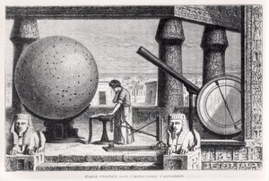 Ptolemaios (c.90-168) (Claudius Ptolemaeus) v observatoři v Alexandrii, z La Vie des Savants Illustres od Louise Figuiera od French School