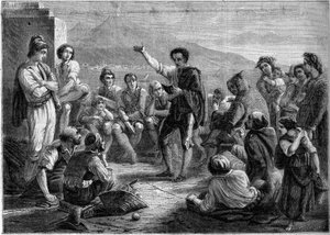 Veřejné čtení o krtkovi v Neapoli, Itálie od French School