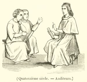 Čtrnácté století, Auditoři (rytina) od French School