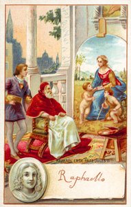 Raphael a papež Julius II (chromolitho) od French School