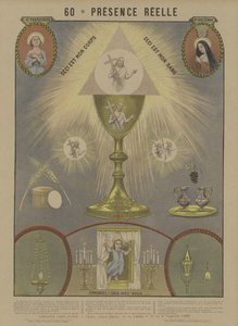Skutečná přítomnost Krista v eucharistii (barva lito) od French School