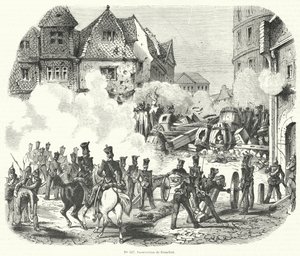 Povstání ve Frankfurtu, Německo, září 1848 od French School