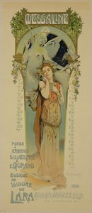 Reprodukce plakátu propagujícího operu Messaline, Casino de Monte Carlo, 1898
