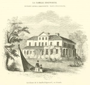 Rezidence rodiny Edgeworth, Irsko (rytina) od French School