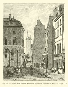 Zbytky Chatelet, rue de la Saulnerie, zničen v roce 1855 od French School