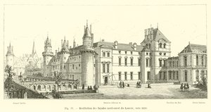 Rekonstrukce severozápadních fasád Louvru, cca 1610 od French School