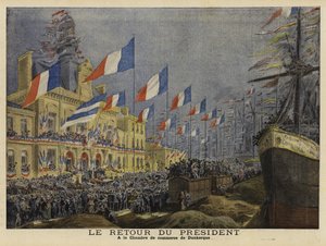 Návrat francouzského prezidenta Felixe Faureho z jeho návštěvy Ruska, 1897 od French School