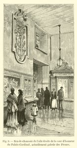 Přízemí pravého křídla hlavního nádvoří Palais-Cardinal, v současnosti galerie Proues od French School
