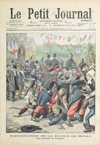 Nepokoje v Treguieru při inauguraci sochy Renana, titulní ilustrace 