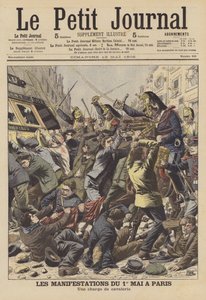Nepokoje v Paříži na 1. máje (barevná litografie) od French School