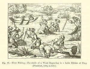 River Fishing (rytina) od French School