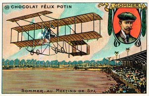 Roger Sommer létající na Spa Aviation Meeting v Belgii od French School