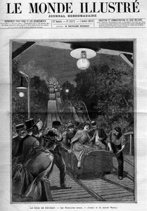 Horská dráha, na svátku Neuilly sur Seine, červenec 1888. Obálka novin „The Illustrous World““. od French School