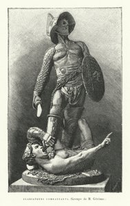 Římští gladiátoři bojující (rytina) od French School