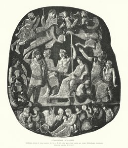 Římské onyxové portréty zobrazující apoteózu císaře Augusta (rytina) od French School