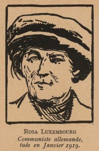Rosa Luxemburgová, německá komunistická revolucionářka zavražděná Freikorpsem po spartakiádním povstání v lednu 1919 (litografie) od French School