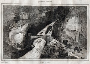 Route du Simplon - Rytina z „“ Malebné Itálie““ od M. de Norvinse, Ch. Nodier 1834-1836. od French School