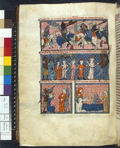Royal 19 C. 1, f.204v Diabolic Temptations, ilustrace z 