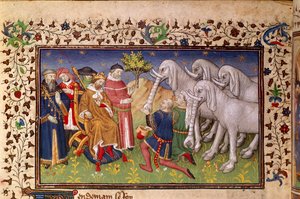 Royal 20 B. XX, fol. 82v, Alexander dostal bílé slony, z 